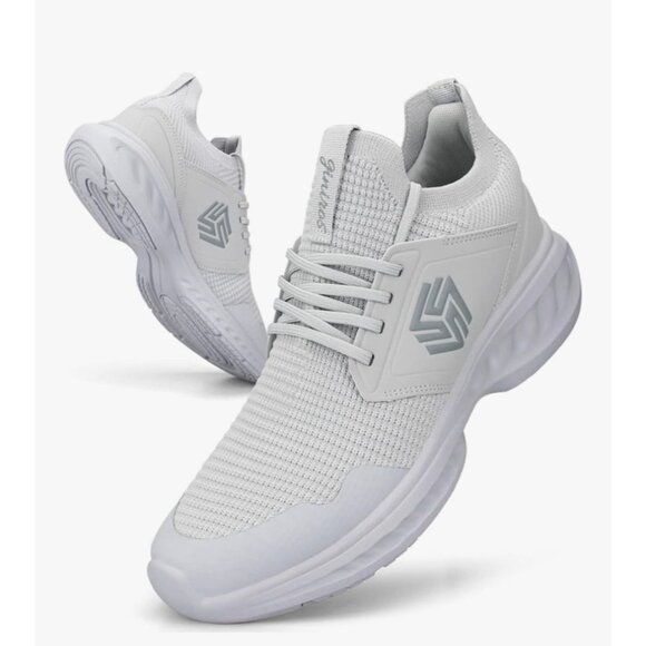 Womens Size 11/42 Gray Lace Up  Walking Shoes Running Sneakers Non Slip Durable - Picture 3 of 10